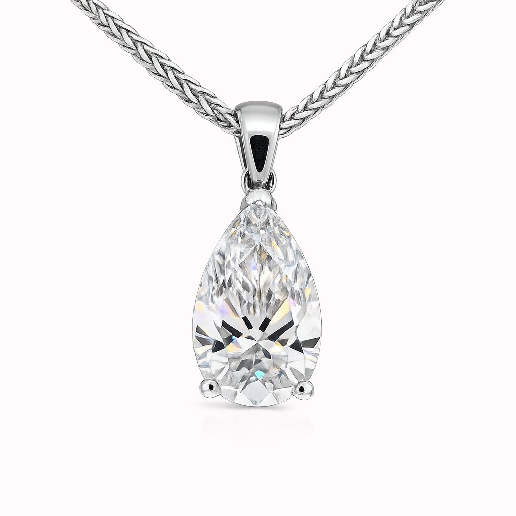 Lab-grown Pearshape Hanger 1-8.02crt